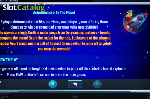 Game Rules 1. AstroBoomers: To The Moon! slot