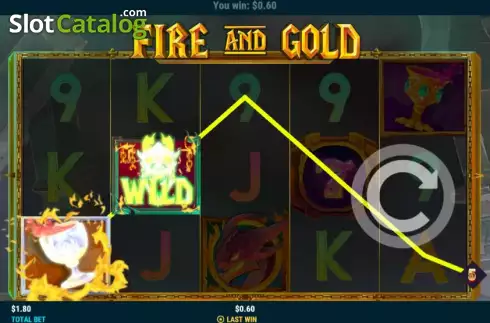 Win screen. Fire and Gold slot