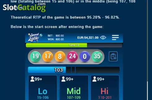 Bildschirm7. Speed Lotto slot