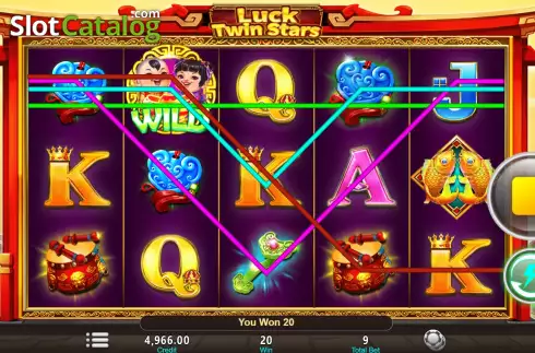 Win screen. Luck Twin Stars slot