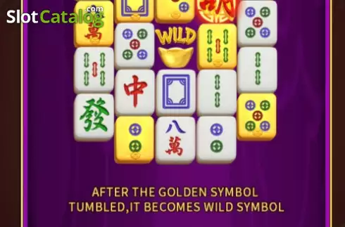 Game Feautures screen. Golden Mahjong slot