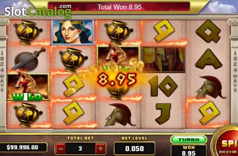 Win screen. Sparta (Funky Games) slot