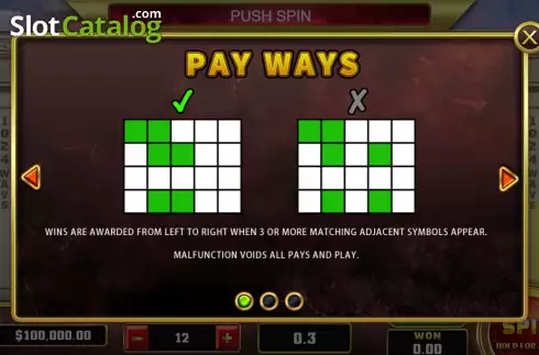 PayLines screen. Sparta (Funky Games) slot