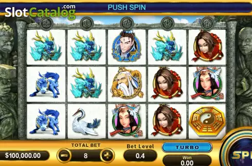 Game screen. Thunder Feng Shen slot