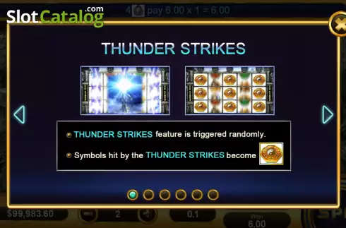 Game Rules screen. Thunder Feng Shen slot