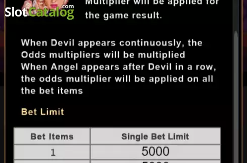 Game Rules screen 4. Angel and Devil (Wheel Of Fortune) slot