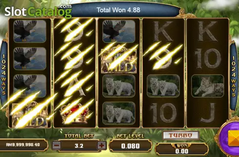 Win screen. White Tiger (Funky Games) slot