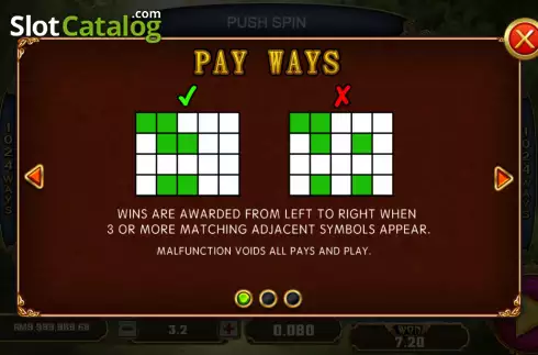 Win Ways screen. White Tiger (Funky Games) slot