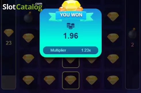 Win screen. Mines (Funky Games) slot