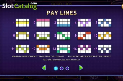 PayLines screen. Panther Moon slot
