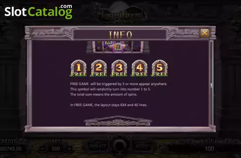 Free games screen. Magnificent Thief slot