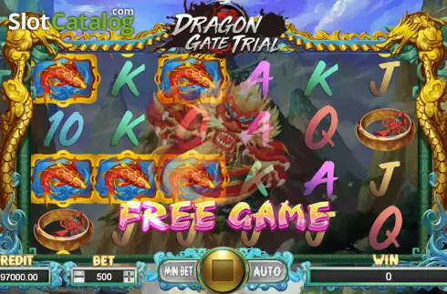 Win screen. Dragon Gate Trial slot