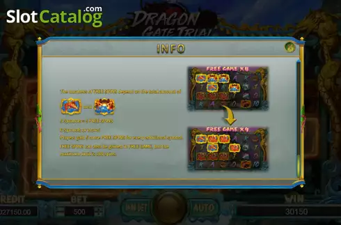 FS feature screen 2. Dragon Gate Trial slot