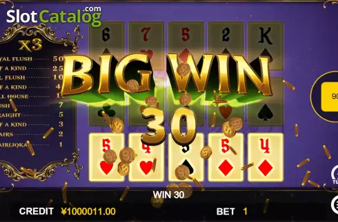 Big Win Screen 2. Fancy Poker 5 slot