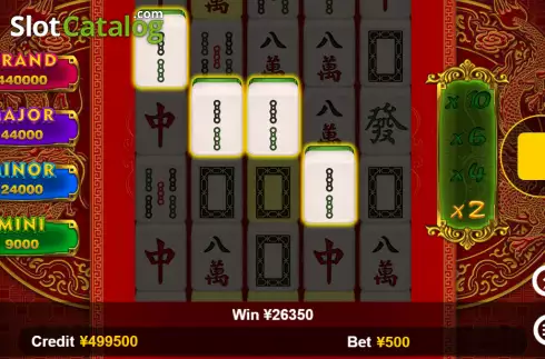 Win screen. JP Mahjong slot
