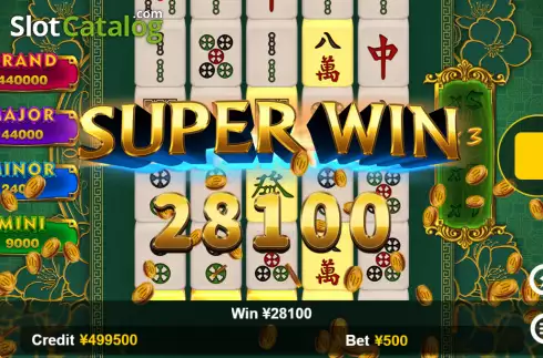 Big Win screen. JP Mahjong slot