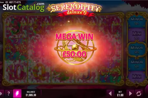 Bonus win screen. Serendipity Deluxe 6 slot