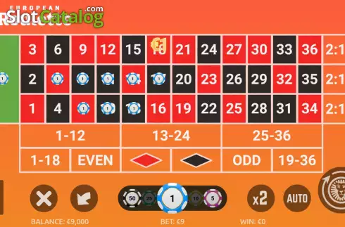 Game screen 2. LeoVegas European Roulette slot