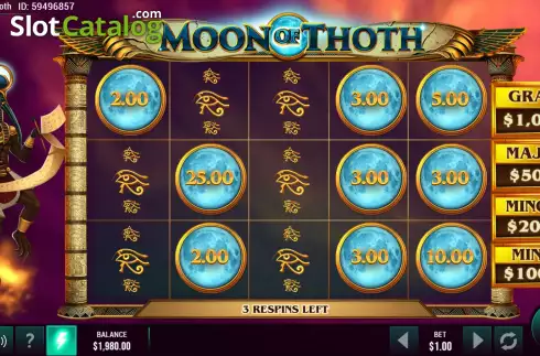 Bonus Game Win Screen 3. Moon of Thoth slot