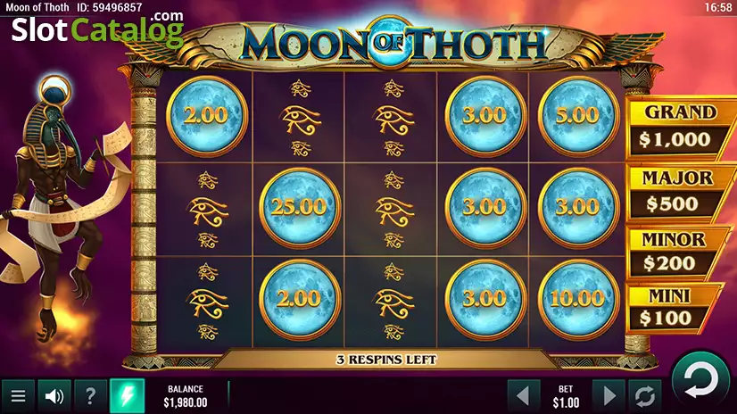 Moon of Thoth Hold and Win bonus round