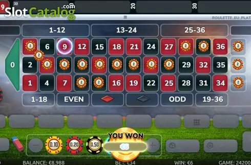 Win screen 2. World Cup Roulette Platinum slot