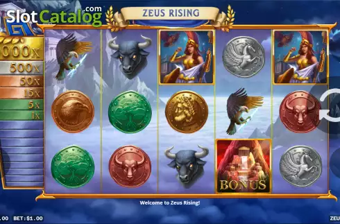 Ekran2. Zeus Rising (G.Games) yuvası