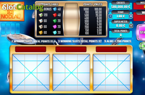 Game Screen 1. Deal Or No Deal Blue slot