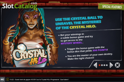 Bildschirm6. Crystal Hi Lo slot