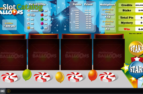 Reel Screen. Mysterious Balloons Dice slot