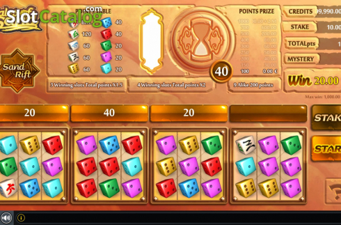 Win Screen. Tales of Sand Dice slot