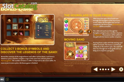 Features. Tales of Sand Dice slot
