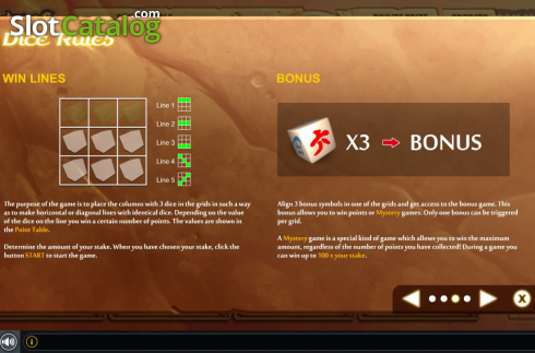 Features 2. Tales of Sand Dice slot