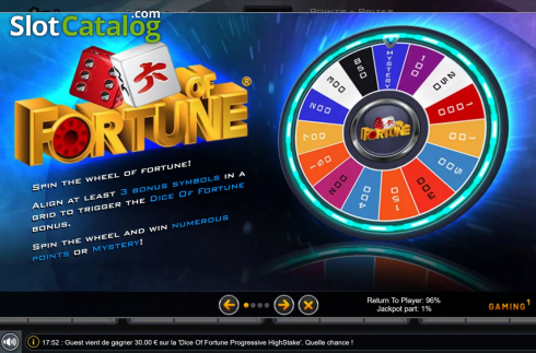 Bildschirm5. Dice Of Fortune Progressive slot
