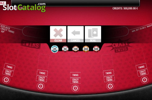 Game screen. BlackJack Twins and Crazy Twins Extended VIP slot