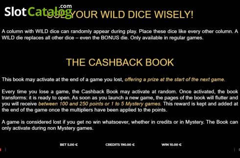 Paytable 3. Dice of Mystery slot