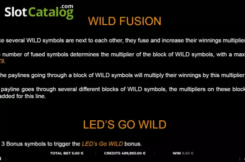 Wild fusion screen. Wild Fusing slot