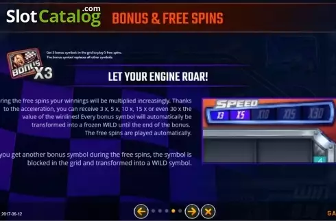 Free Spins. Boost Racers slot