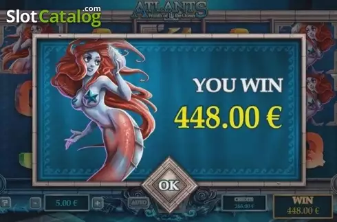 Wild Win Screen. Atlantis Wrath of the Ocean slot