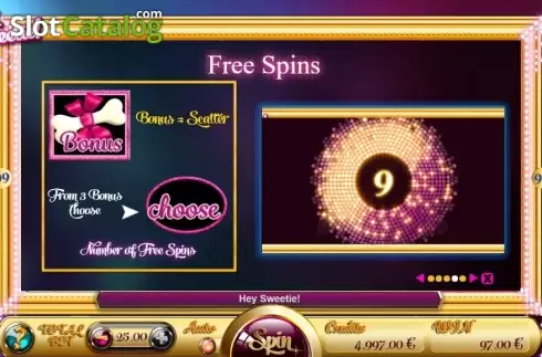 Free Spins. Hey Sweetie slot