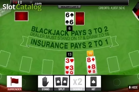 Skärmdump3. Blackjack Multihand 7 Seats slot
