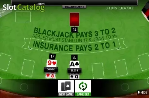 Skärmdump4. Blackjack Multihand 7 Seats slot