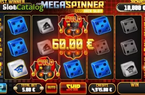 Win screen. Mega Spinner Dice Slot slot