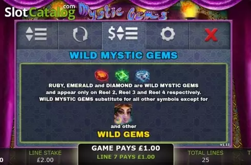 Paytable 2. Mystic Gems (GECO Gaming) slot