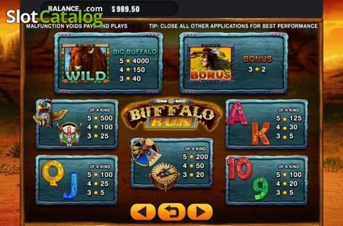 Bildschirm5. Buffalo Run slot