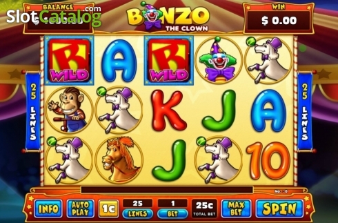 Game Screen. Bonzo The Clown slot