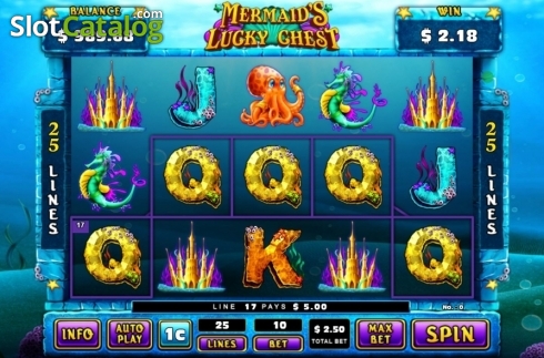 Win Screen. Mermaid's Lucky Chest slot