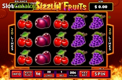 Game Screen. Sizzlin' Fruits slot
