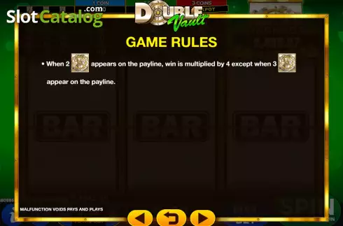Game Rules screen 2. Double Vault slot