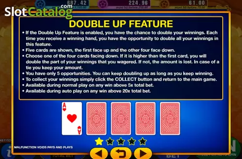 Game Features screen 3. Taj Mahal slot
