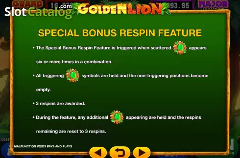 Schermo6. Golden Lion (GMW) slot